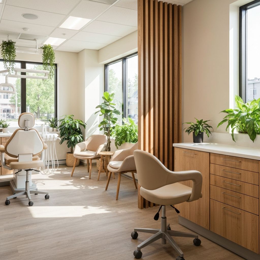 Warm, welcoming dental office interior